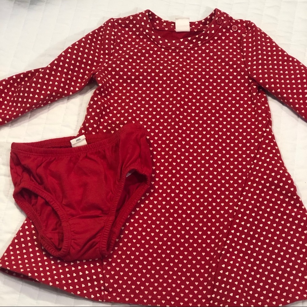 BabyGap Red heart print swing dress